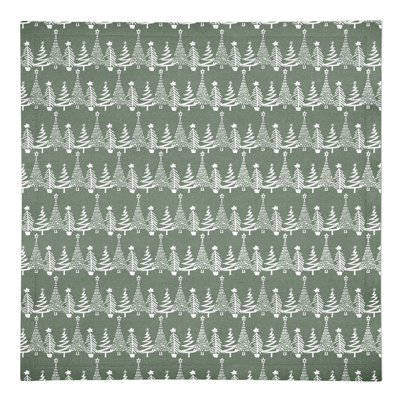 Sage Christmas Tree Pattern Cotton Twill Napkin